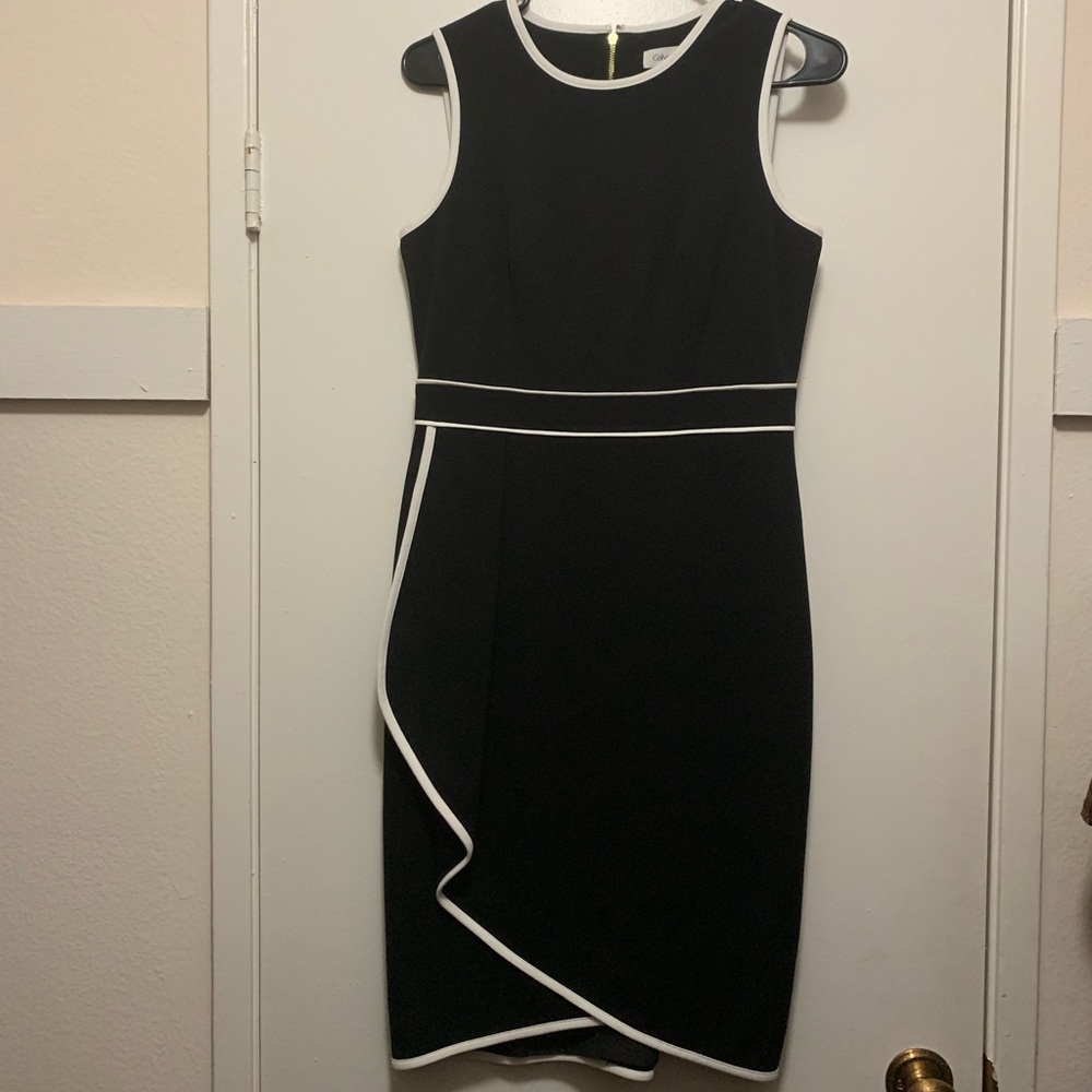 Calvin Klein Sleeveless Dress with Contrast Piping